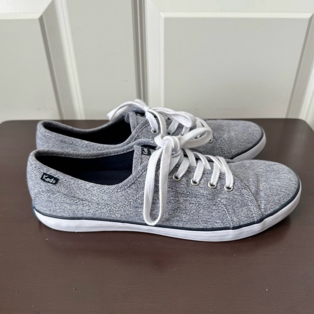 Keds Women's Kickstart Grey Twill Sneaker Size 9.5